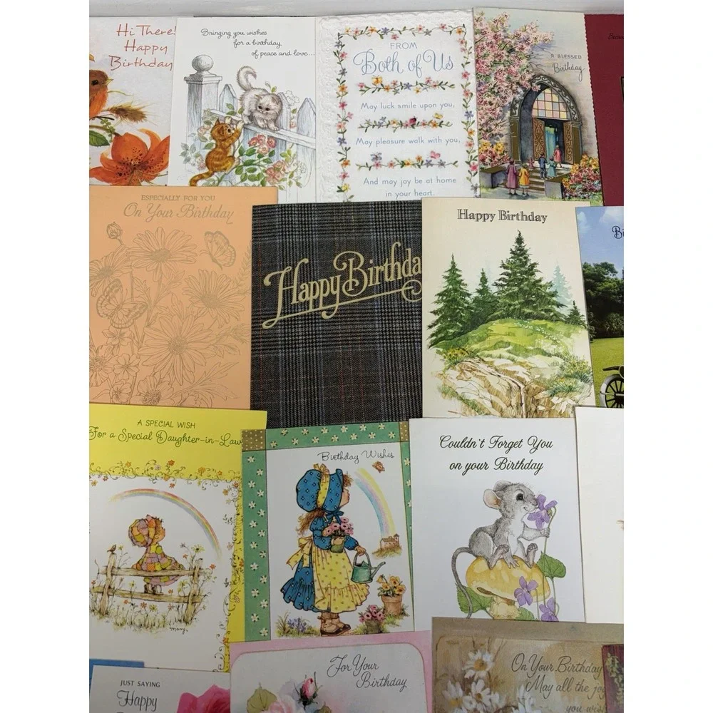 Vintage Birthday Cards Some Fronts ONLY Scrapbooking Crafts Decoupage Lot of 50+